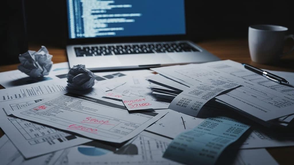 Software development project with rising costs and budget pressure