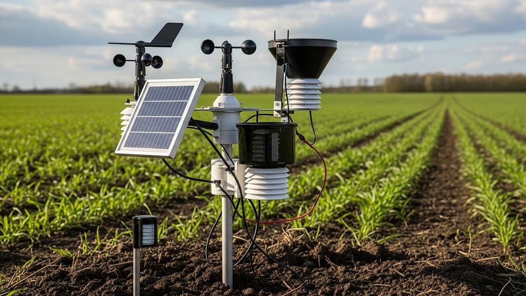 Soil moisture sensor used with crop management automation tools